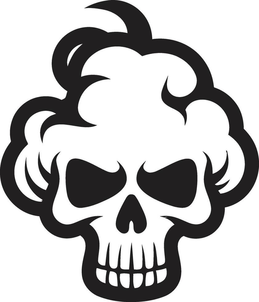 Nimbus Nocturne schwarz Logo mit Schädel im Wolke eingehüllt Ewigkeit Wolke geformt Schädel Wolke Logo vektor