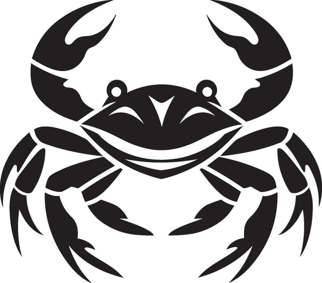 Strand Wächter Vektor Krabbe Symbol Koralle Kamm Krabbe Vektor Emblem