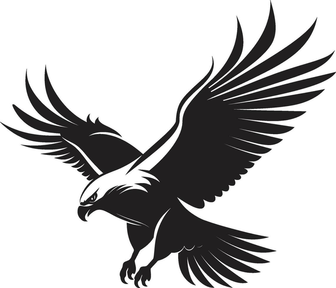 Regal Jäger Silhouette schwarz Vektor Design souverän Raubtier Profil Adler Symbol