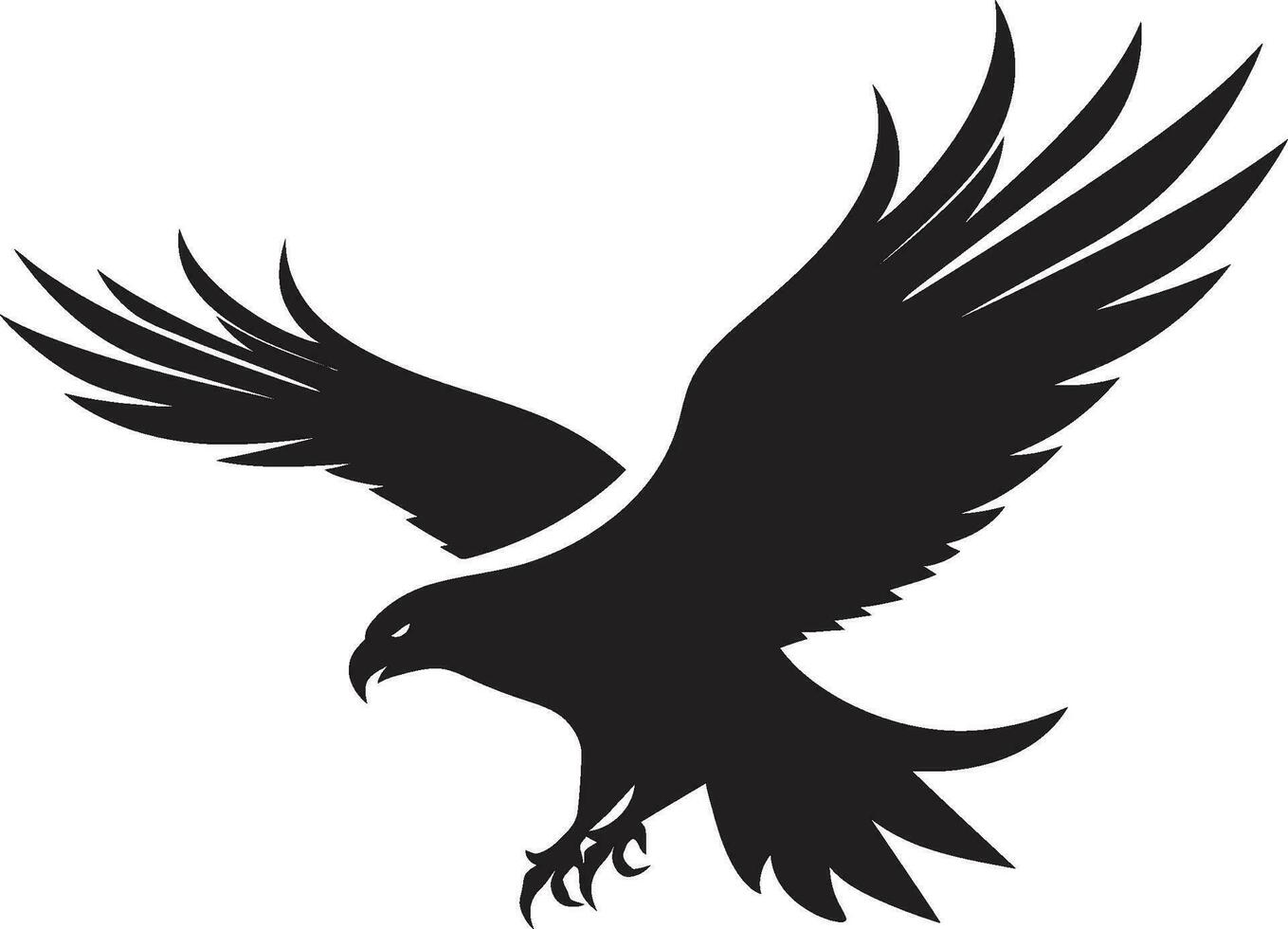 elegant Antenne Majestät schwarz Adler Vektor stolz Raubtier Emblem Vektor Adler Symbol