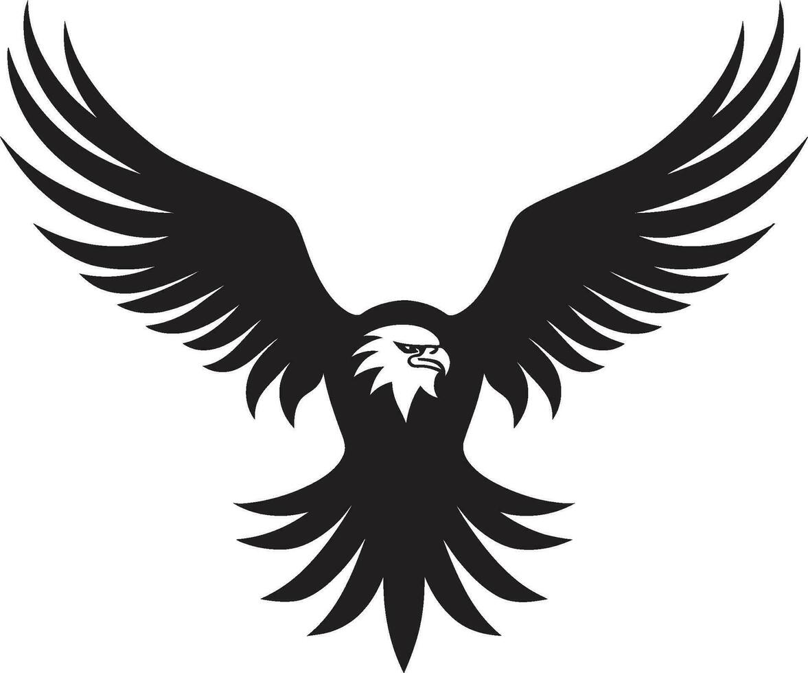 kunglig fågel av byte svart Örn vektor suverän flyg symbol vektor Örn ikon
