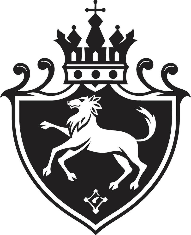 souverän Insignien Vektor Design königlich Kamm schwarz Symbol