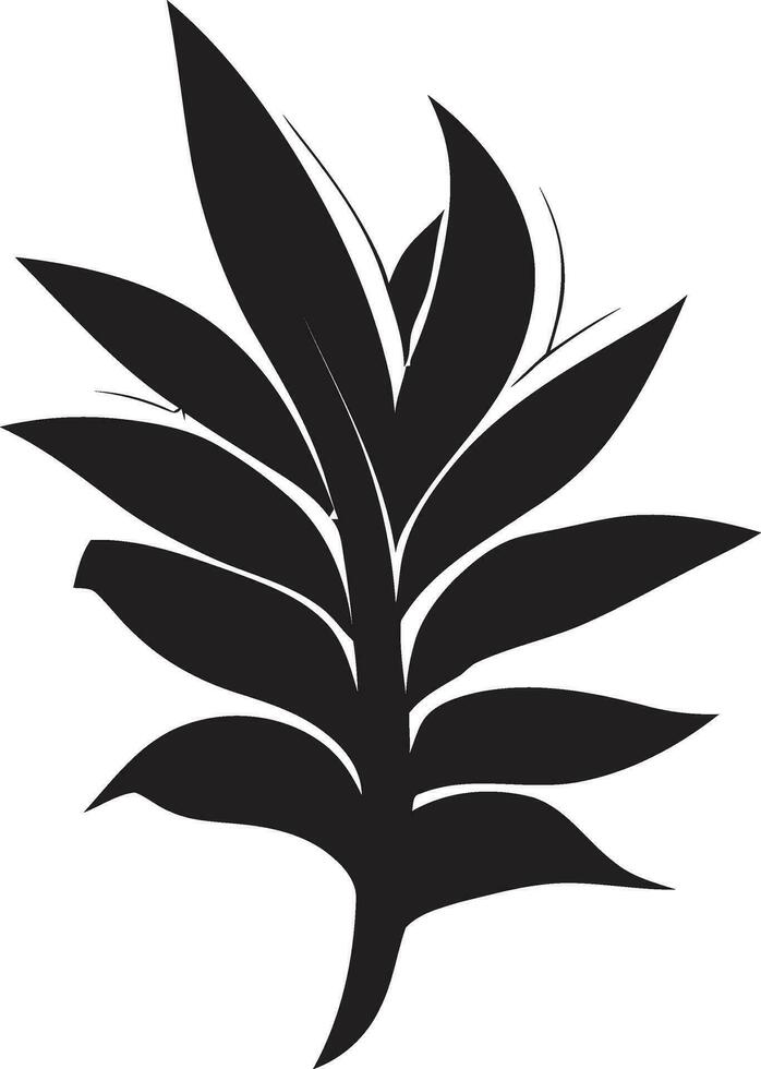 svart vektor tropisk blomma ikon frodig blommig hamn vektor design