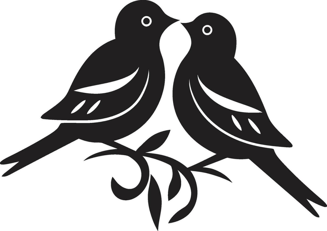 Paarungsbewegung künstlerisch Lovebird Symbol Kunst Herzklopfen vektorisiert ikonisch Lovebird Logos vektor