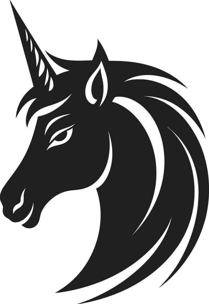 mytisk charm konstnärlig häst emblem mystiker harmoni vektor enhörning symbol hantverk