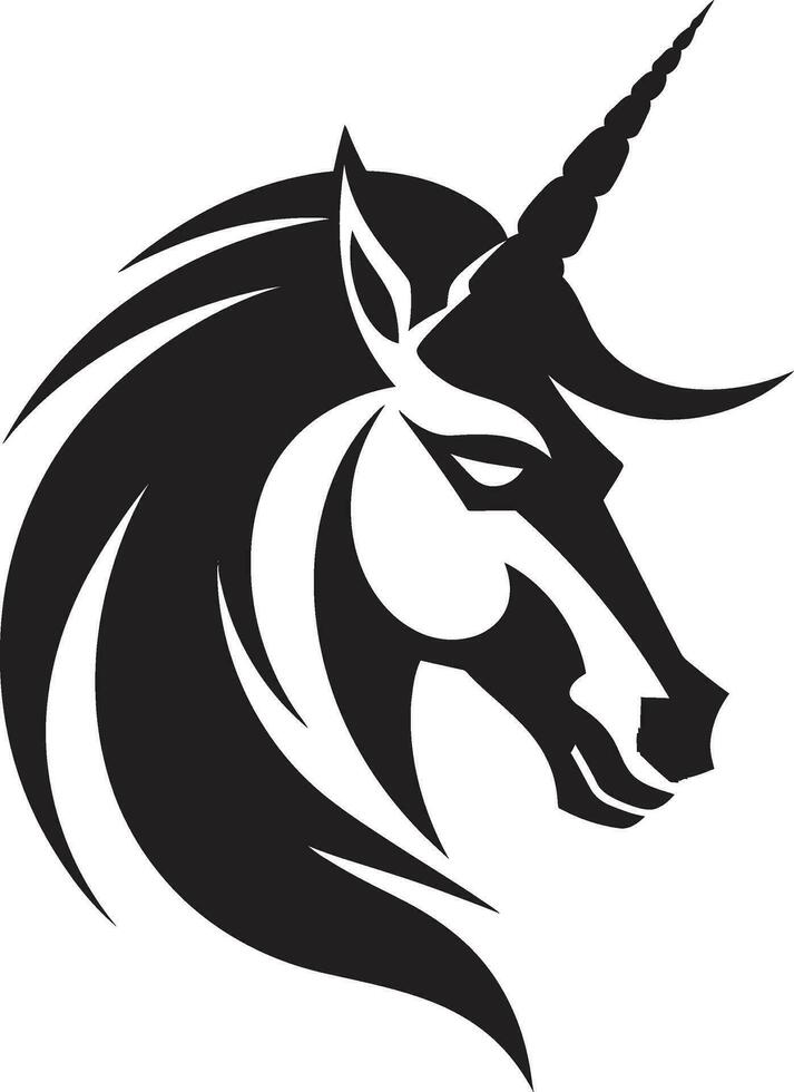 magiskt hantverk nexus vektor enhörning emblem hantverk mytisk charm konstnärlig häst emblem