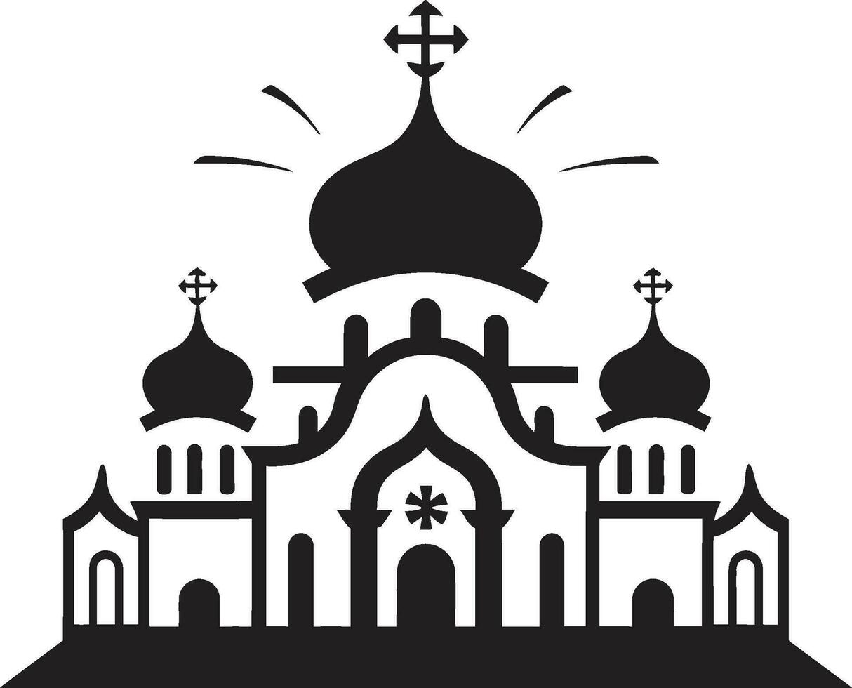 andlig spira kyrka vektor emblem tidlös lugn kyrka ikon illustration