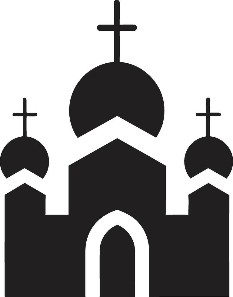 arkitektonisk majestät kyrka ikon design gudomlig design kyrka logotyp illustration vektor