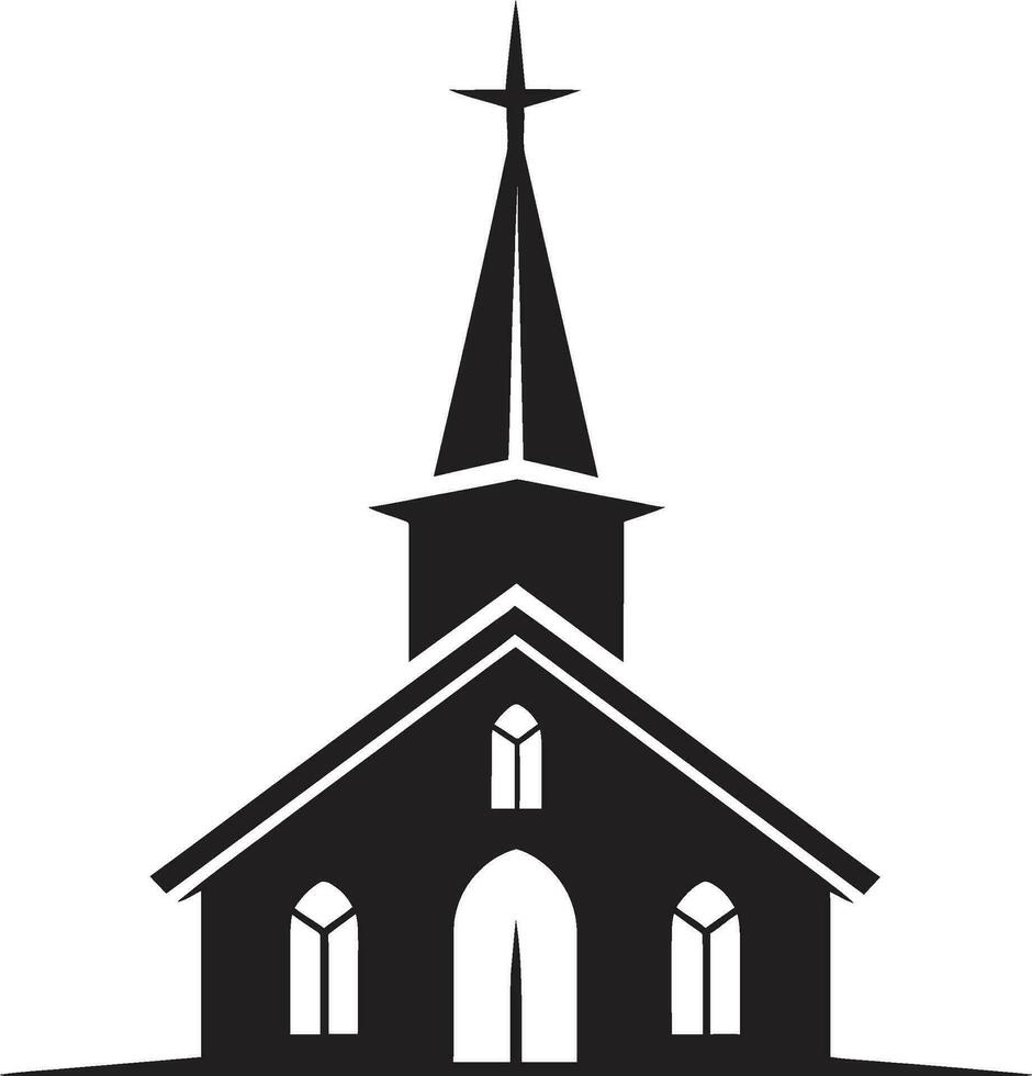 elegant Kirche Kirche Logo Symbol paradiesisch Höhen Kirche Vektor Emblem