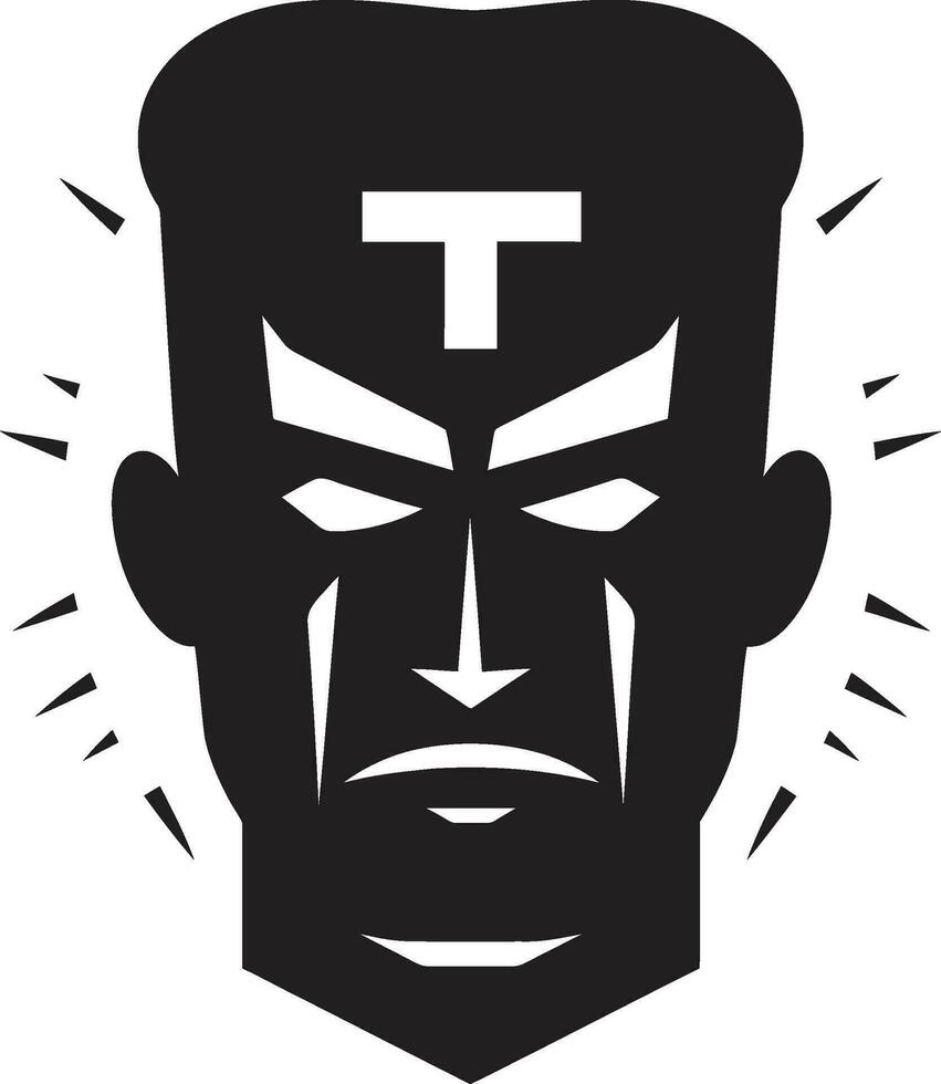 mäktig påverkan hammare mannens emblem design hammare tapperhet heroisk- man logotyp ikon vektor