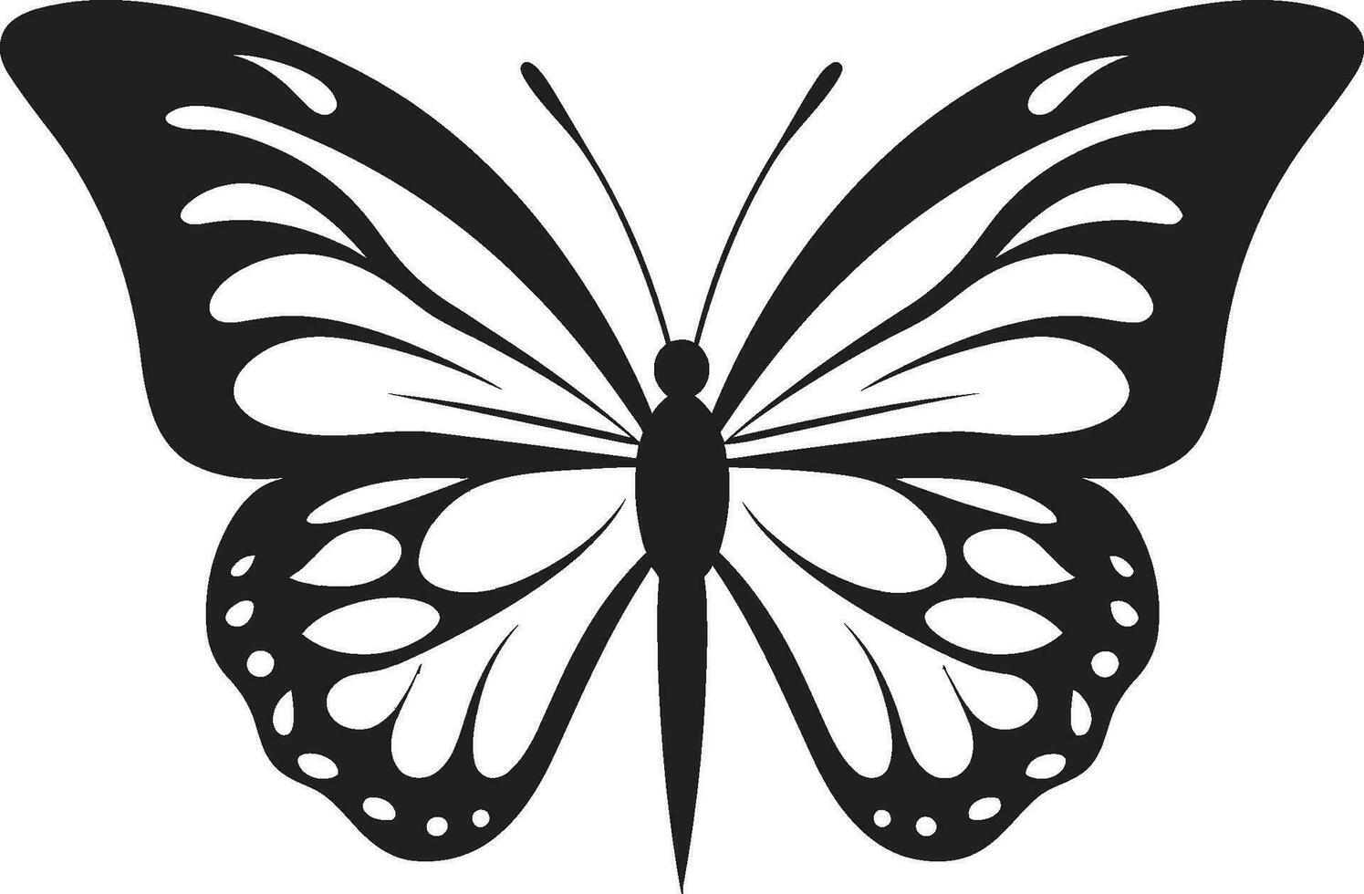 nachtaktiv Jugendstil Vektor schwarz Schmetterling Symbol himmlisch Charisma schwarz Schmetterling Logo Emblem