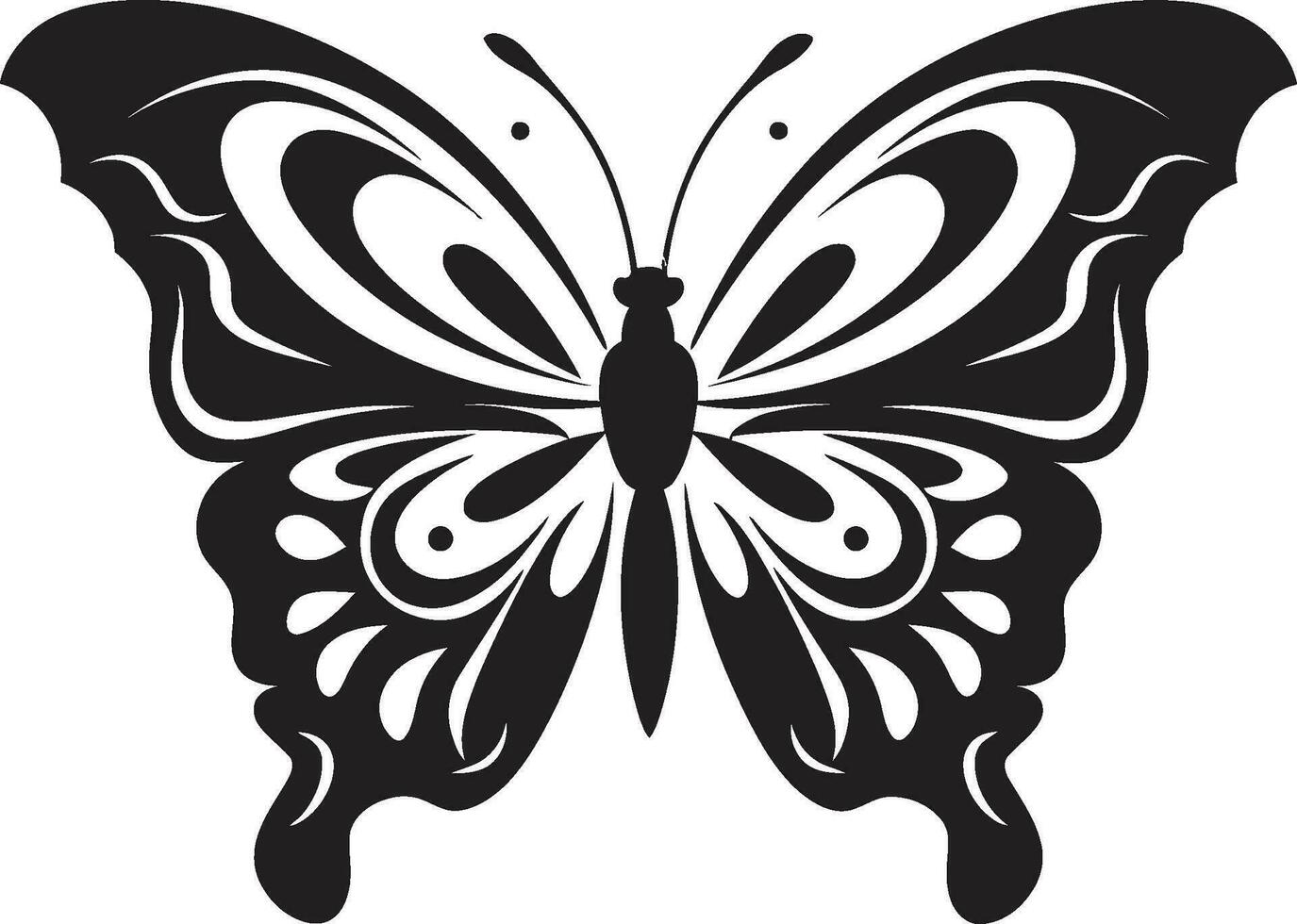 noir Nebel elegant schwarz Schmetterling Symbol Finsternis Wesen Vektor Schmetterling Logo im schwarz