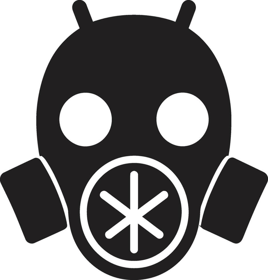 Mitternacht Respirator schwarz Gas Maske Vektor Emblem beschattet Wächter Gas Maske Logo Symbol im Vektor