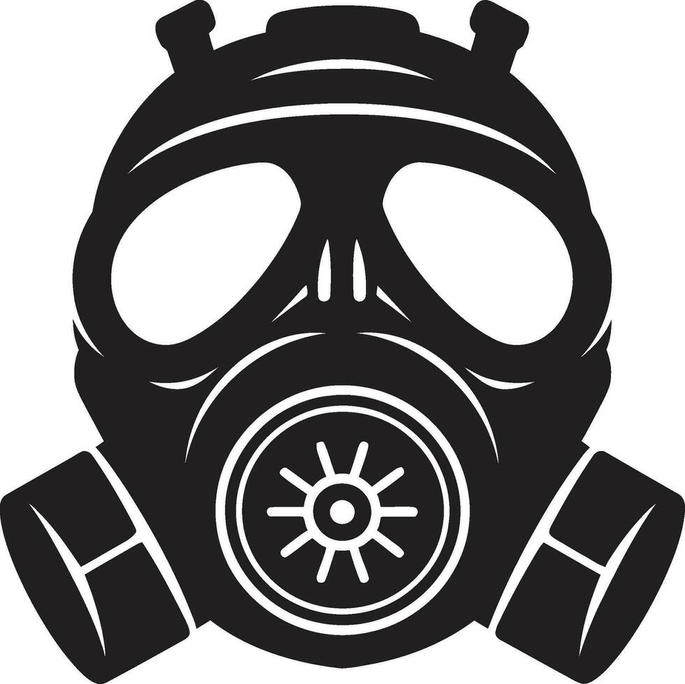 skuggad räddare gas mask vektor emblem onyx skydd svart gas mask ikon symbol