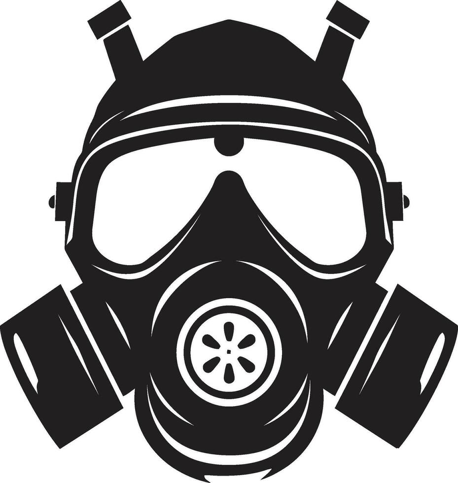 onyx väktare svart gas mask ikon emblem obsidian beskyddare gas mask vektor symbol