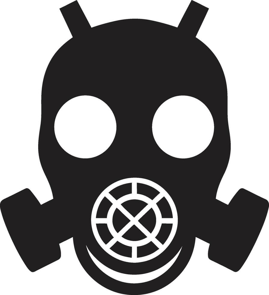 Einbruch der Dunkelheit Schutz schwarz Gas Maske Emblem Symbol Stealth Schild Gas Maske Vektor Symbol