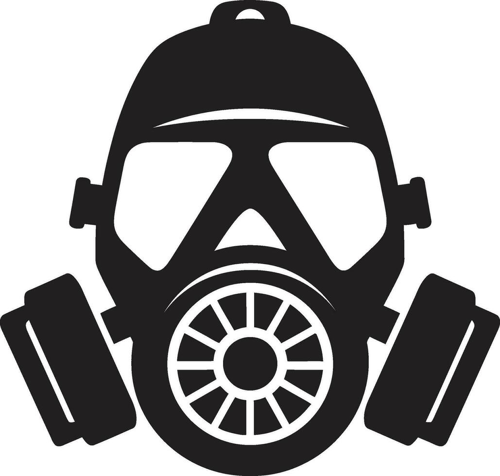 ebenholts försvarare svart gas mask ikon design stygian väktare vektor gas mask emblem ikon