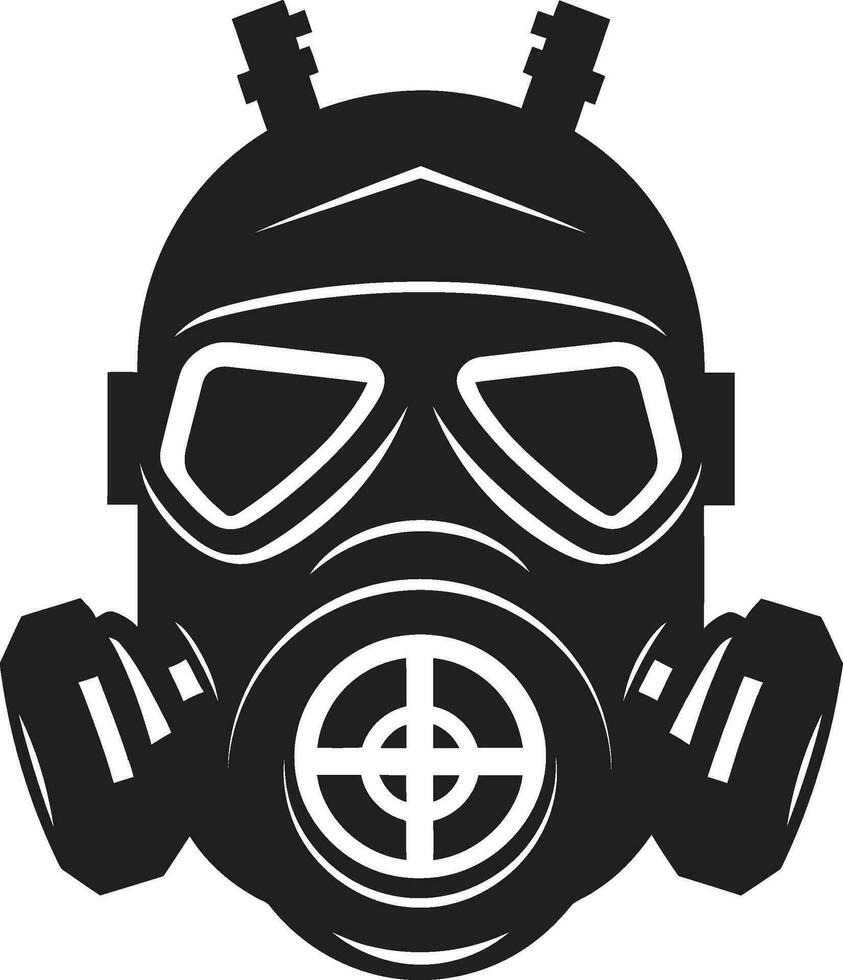 nachtaktiv Wächter schwarz Gas Maske Logo Design Finsternis Wächter Vektor Gas Maske Symbol Symbol