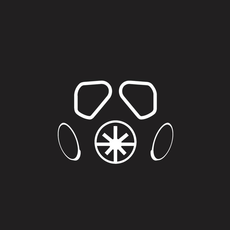 ebenholts försvarare svart gas mask logotyp ikon stygian skydda vektor gas mask emblem design
