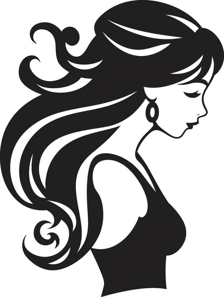 Gezeiten Verzauberung Vektor Meerjungfrau Logo Serpentin Pracht schwarz Meerjungfrau Symbol