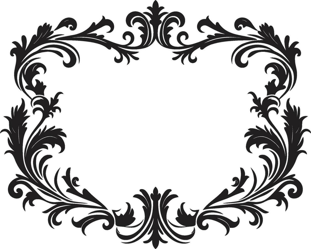 Onyx gedeihen Rand Insignien Ebenholz Eleganz Abzeichen Symbol vektor