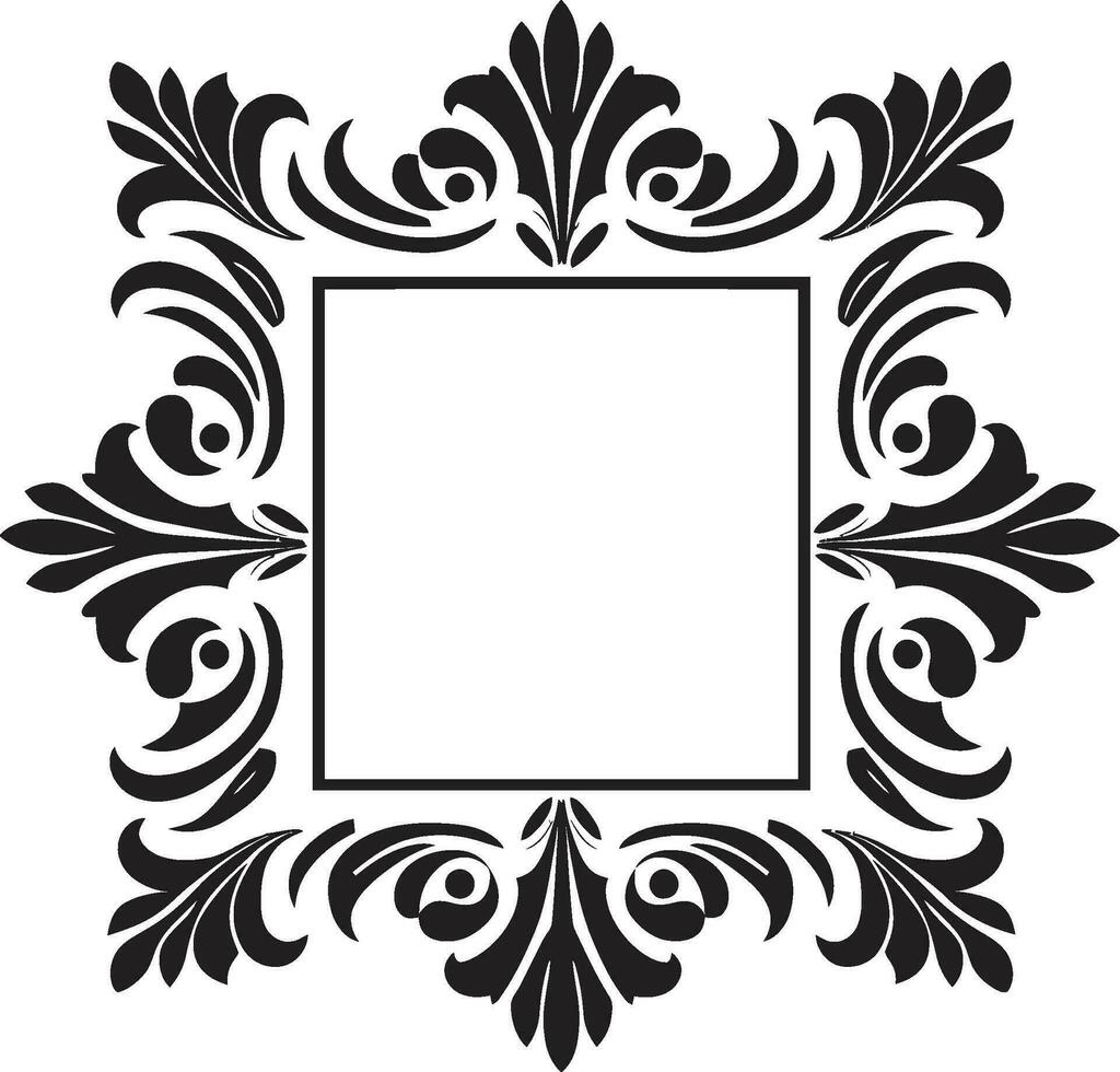elegant ebenholts elegans dekorativ vektor symbol kunglig noir ramverk dekorativ gräns ikon