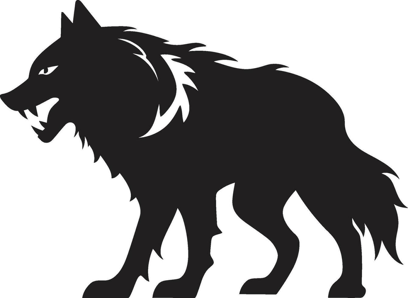 beschattet Werwolf Vektor Emblem Mitternacht Raubtier Pack Kennzeichen