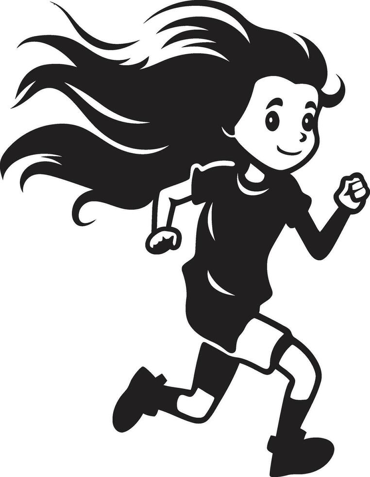 schick schreiten schwarz Vektor Laufen Frau Symbol feminin Schwung Vektor Symbol von Laufen Frau im schwarz