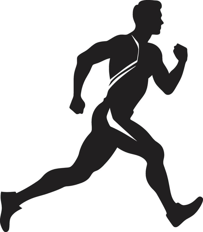 accelererad hastighet svart vektor logotyp för manlig löpare dynamisk avgift manlig svart vektor ikon design