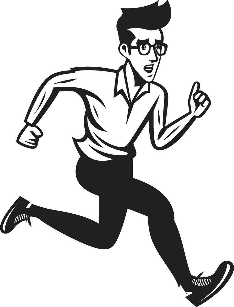 mäktigt momentum manlig personer svart logotyp rapidsprinter svart vektor ikon för manlig löpare