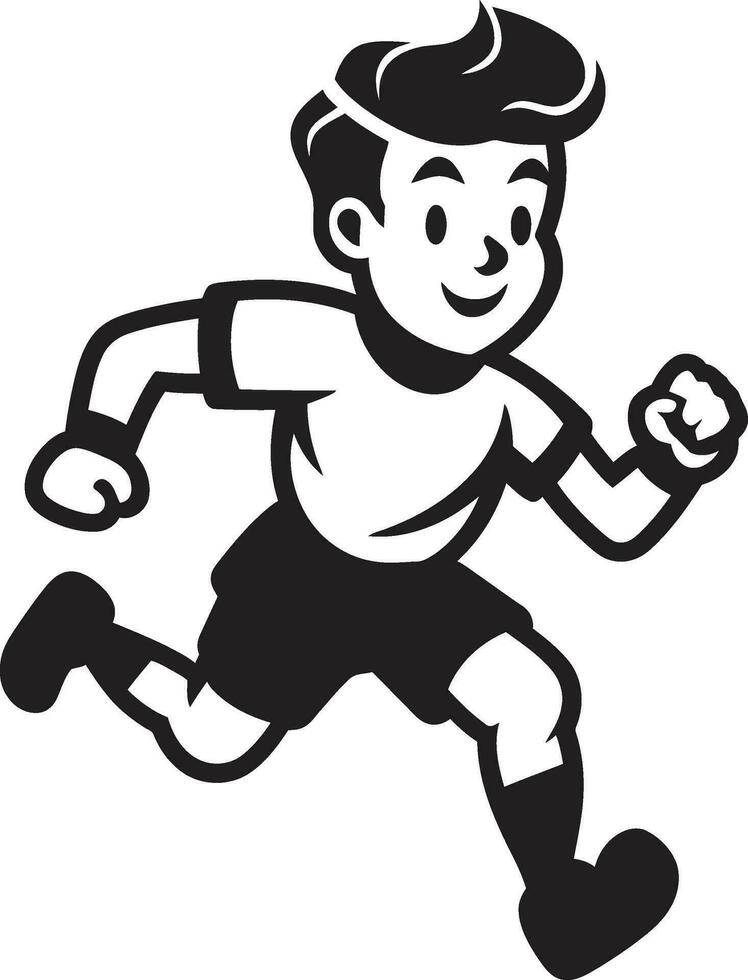 kraftig sprinta löpning idrottare svart ikon accelererad hastighet svart vektor logotyp för manlig löpare