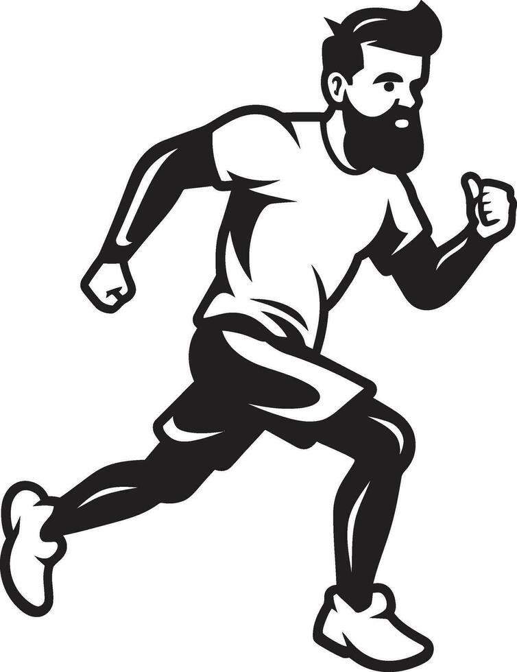 Steadysprinter Laufen männlich Personen schwarz Symbol Beschleuniger schwarz Vektor Logo zum männlich Sprinter