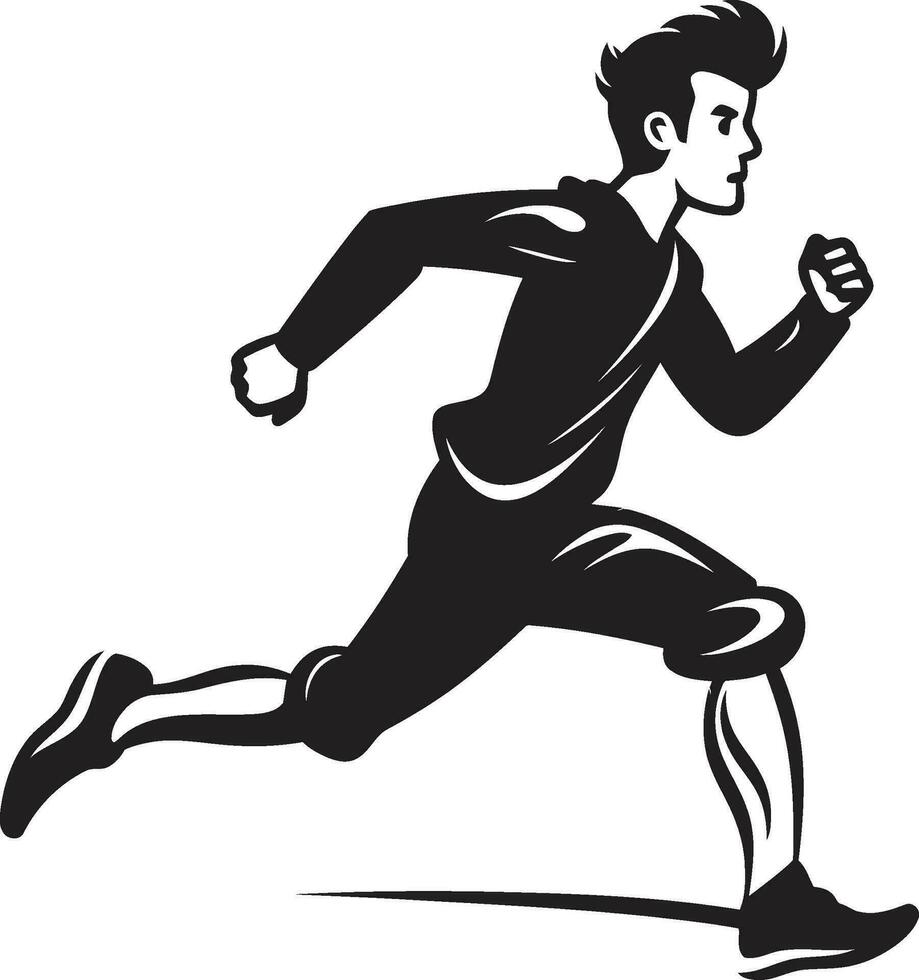 robust avgift manlig svart vektor logotyp design kraftig sprinta löpning idrottare svart ikon
