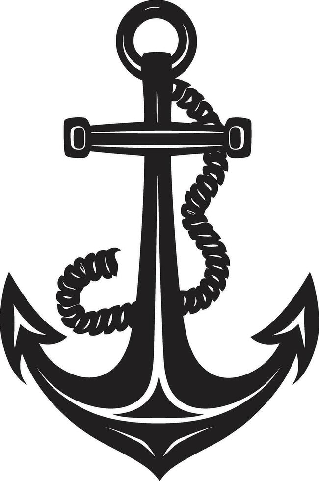 Seeleute Stolz Schiff Anker im schwarz Vektor Ozean Forscher schwarz Anker Symbol Design