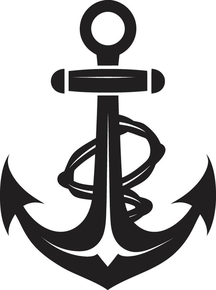 zeitlos Seefahrt schwarz Anker Vektor Symbol Marine Erbe Schiff Anker im schwarz Design