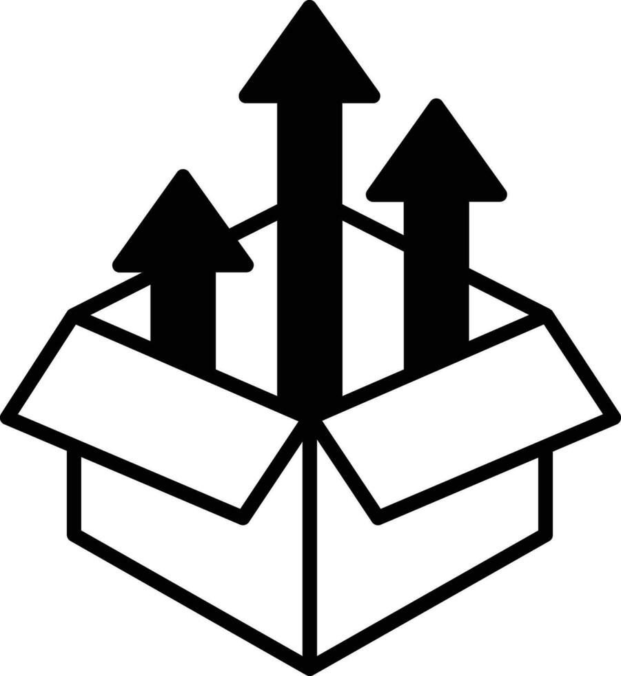 Produkt Freisetzung solide Glyphe Vektor Illustration