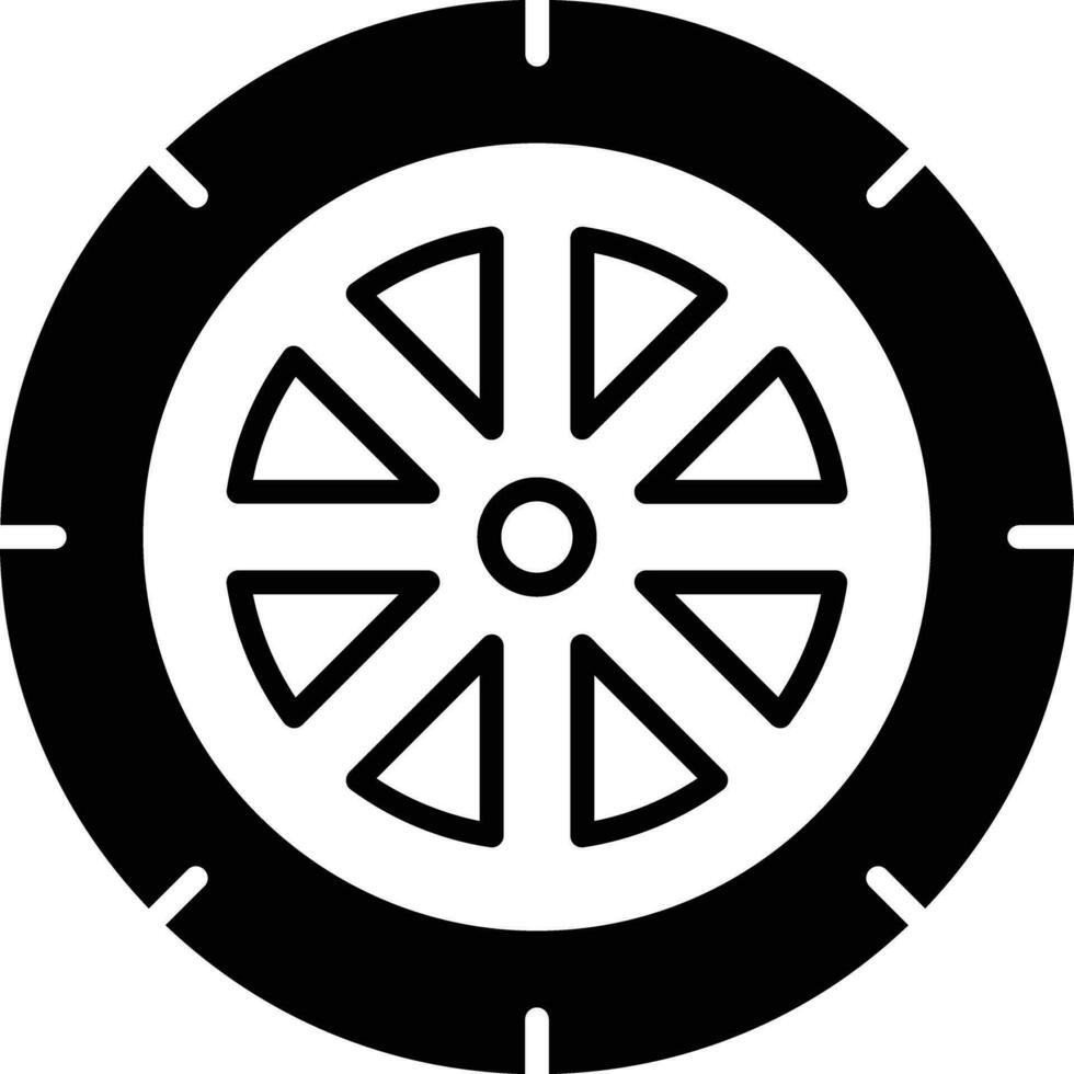 Auto Rad solide Glyphe Vektor Illustration