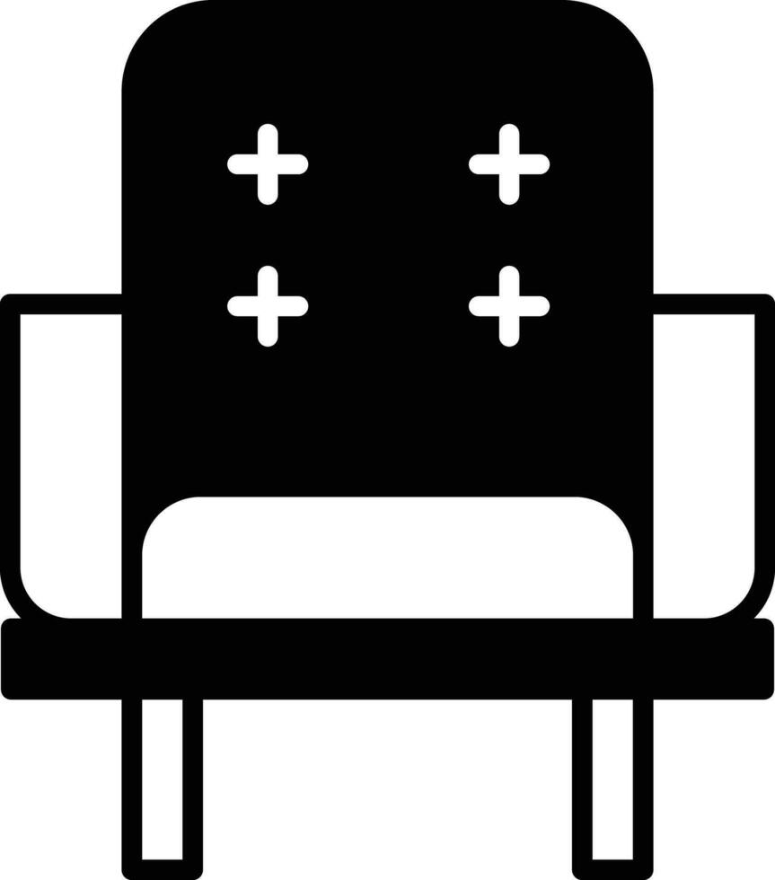 film sittplats fast glyf vektor illustration
