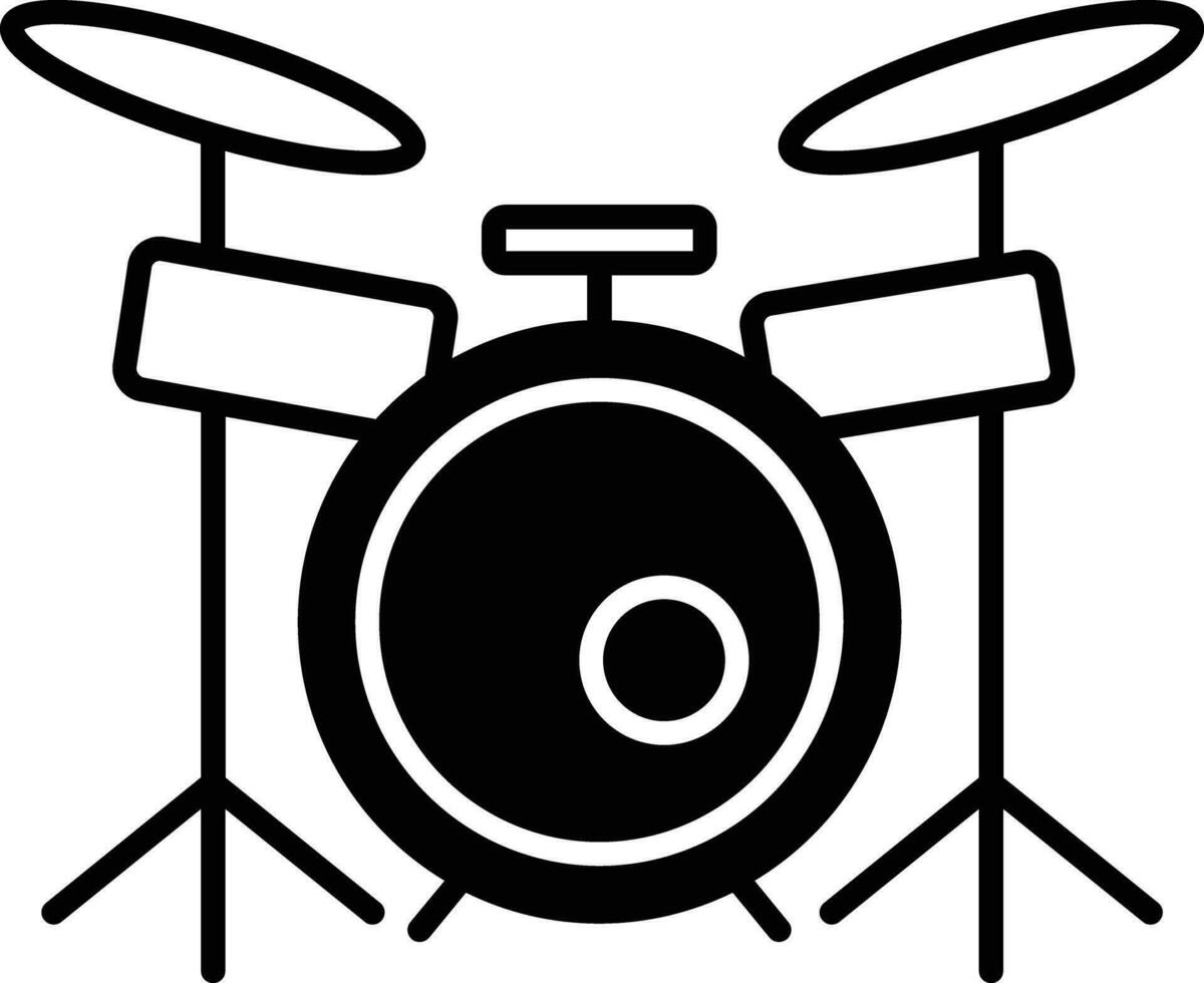 trummor fast glyf vektor illustration