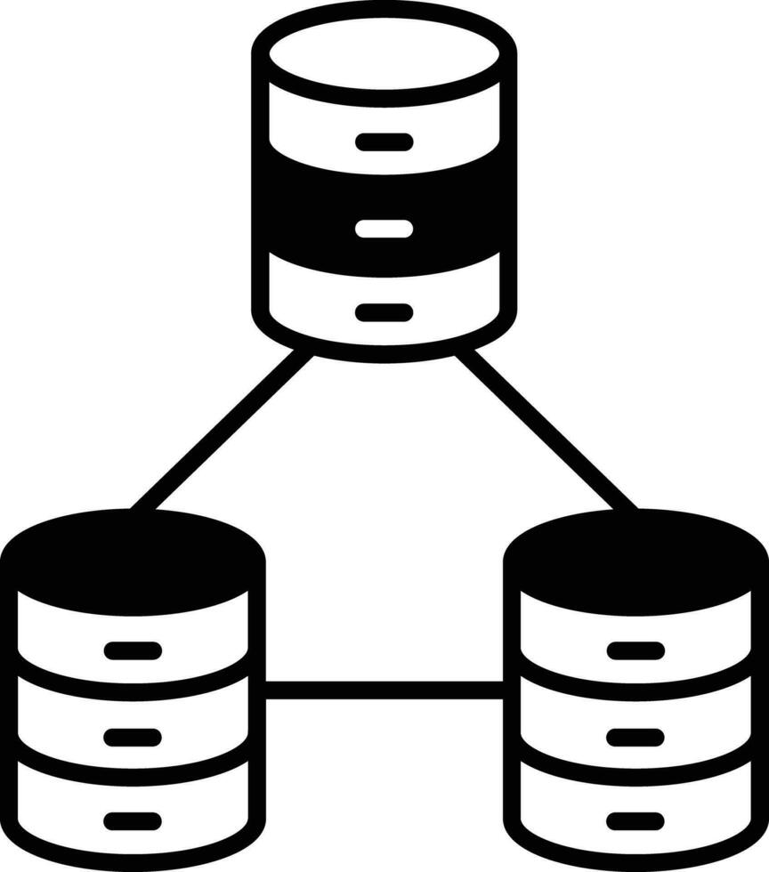 databas förbindelse fast glyf vektor illustration