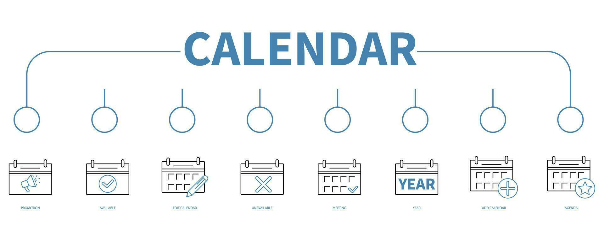 Kalender Banner Netz Symbol Vektor Illustration Konzept