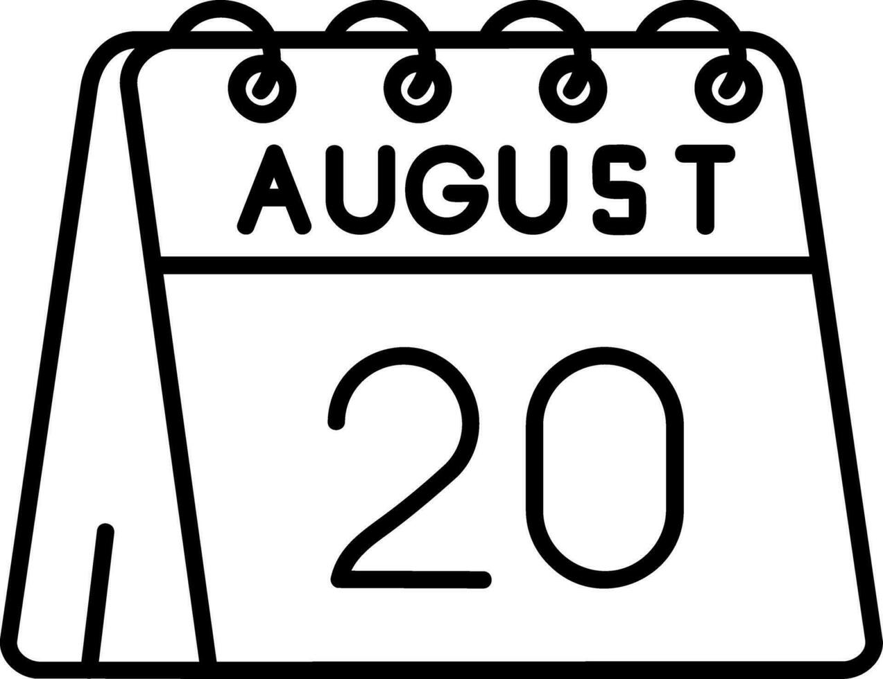 20:e av augusti linje ikon vektor