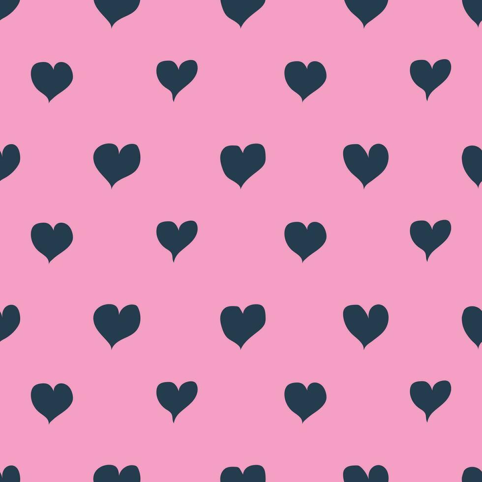 söt enkel barnslig sömlös mönster med hjärtan på rosa bakgrund. ljuv vektor bakgrund. barn textil, tyg, skriva ut, omslag papper, textur.