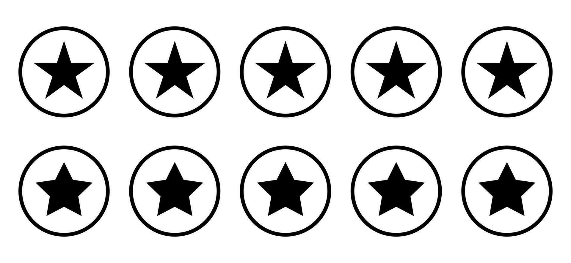 fünf Star Feedback Symbol Vektor auf Kreis Linie. Kunde Befriedigung Rezension
