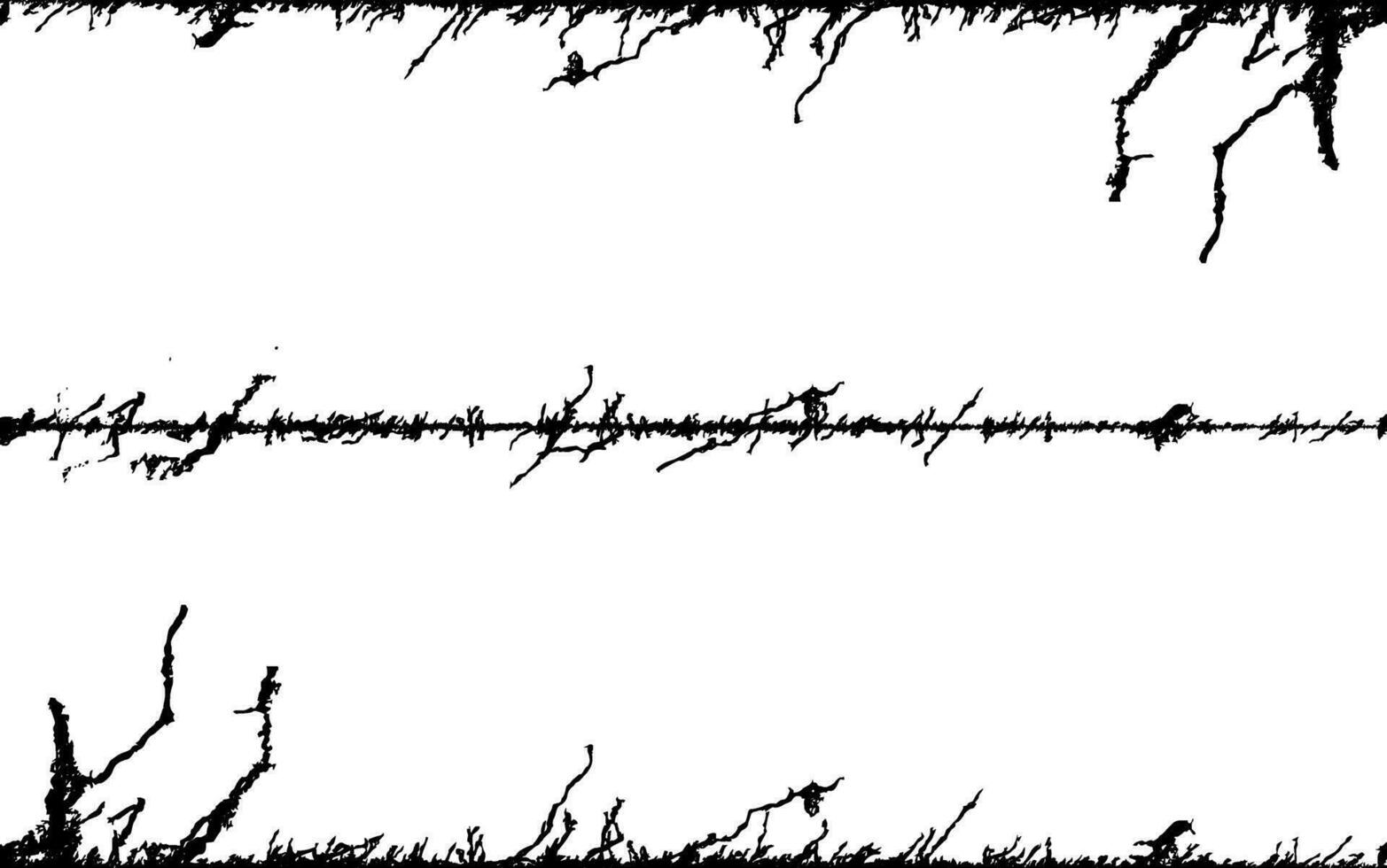 en svart och vit vektor av en tråd staket träd med grenar, grunge effekt, barriär gränser taggiga tråd bård staket hinder restriktion krafter