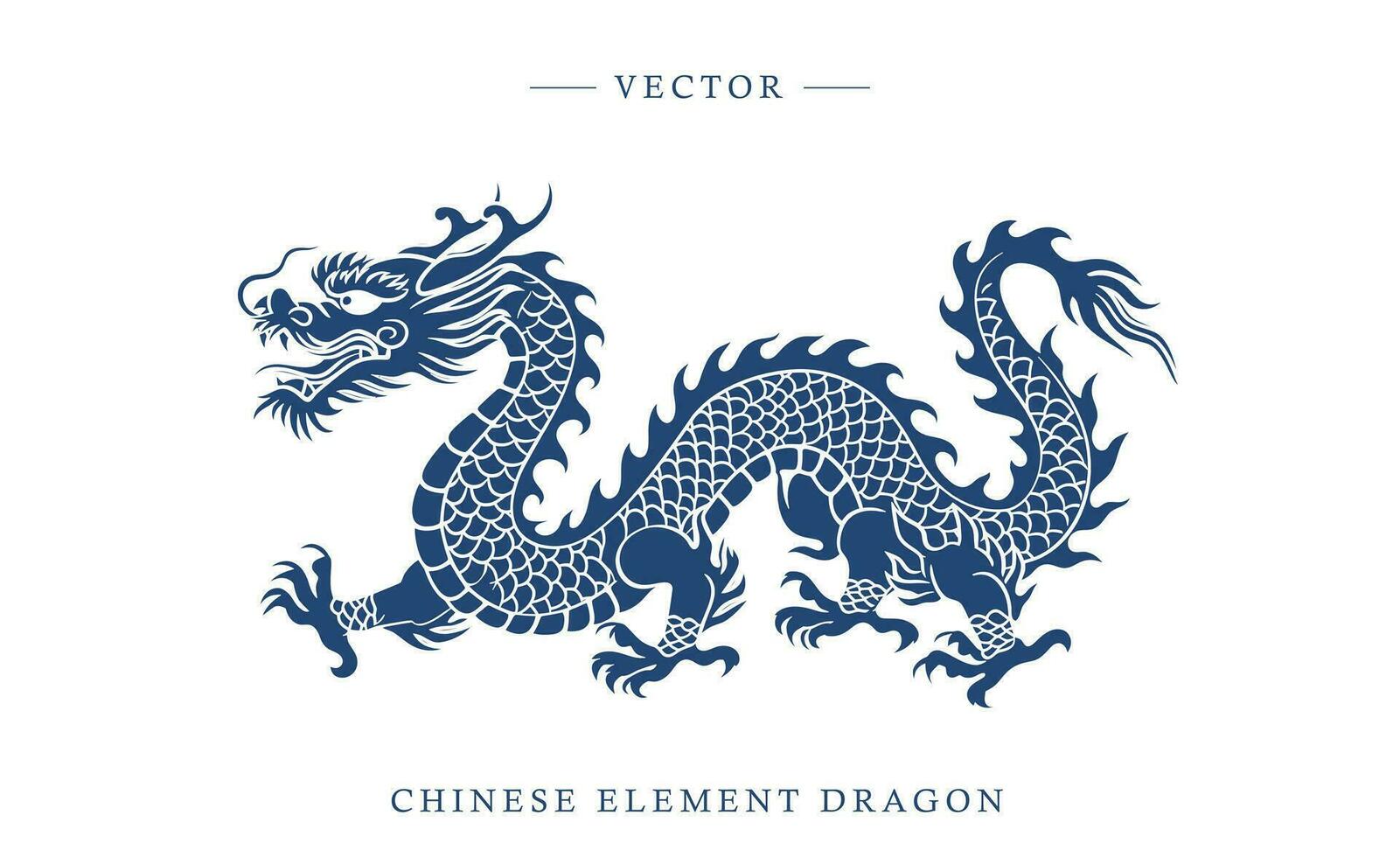 Blau und Weiß Porzellan Chinesisch Drachen Muster vektor