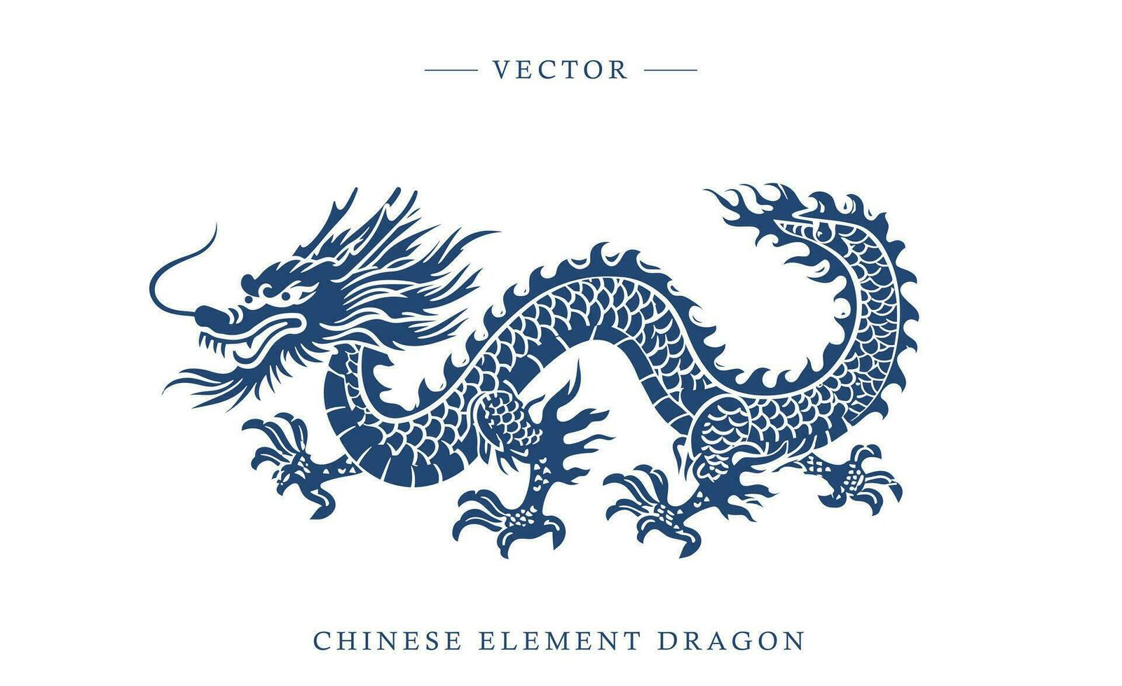 Blau und Weiß Porzellan Chinesisch Drachen Muster vektor