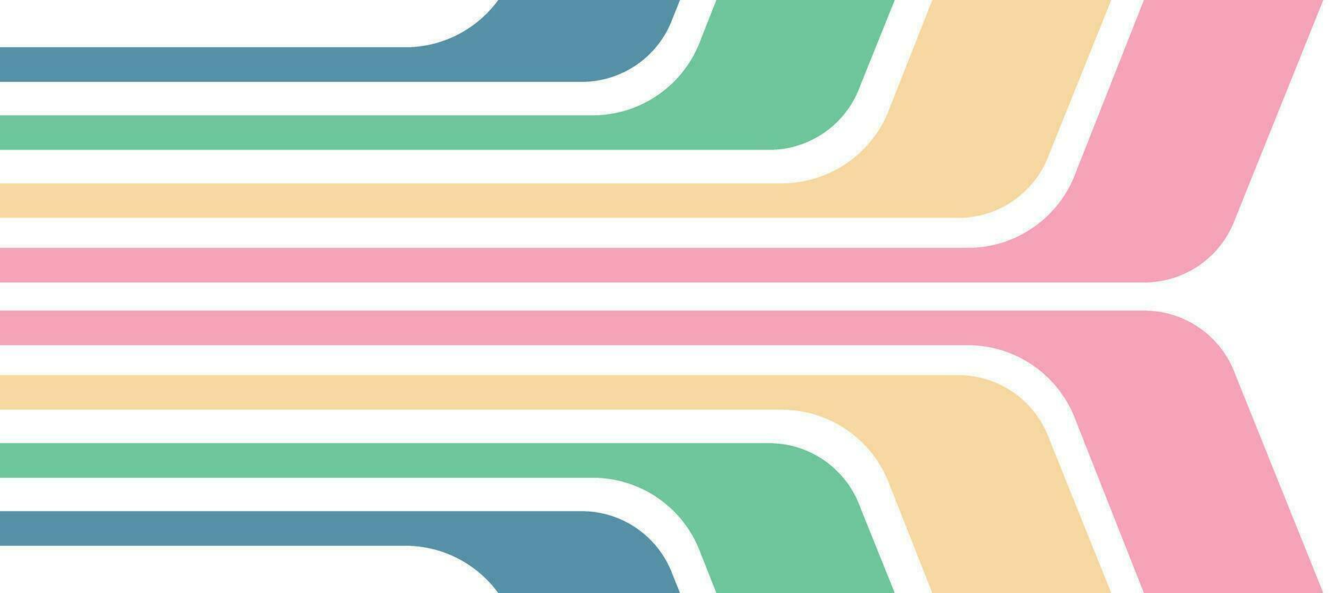 Pastell- bunt Streifen Kurven Banner Design Hintergrund vektor