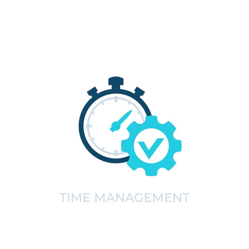Zeitmanagement-Vektorsymbol auf weiß vektor