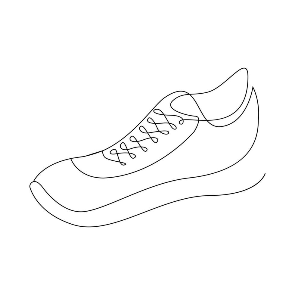 Vektor skizzieren Hand gezeichnet kontinuierlich Single Linie Kunst Illustration Schuh verwenden zum Logo Poster und Hintergrund und minimal